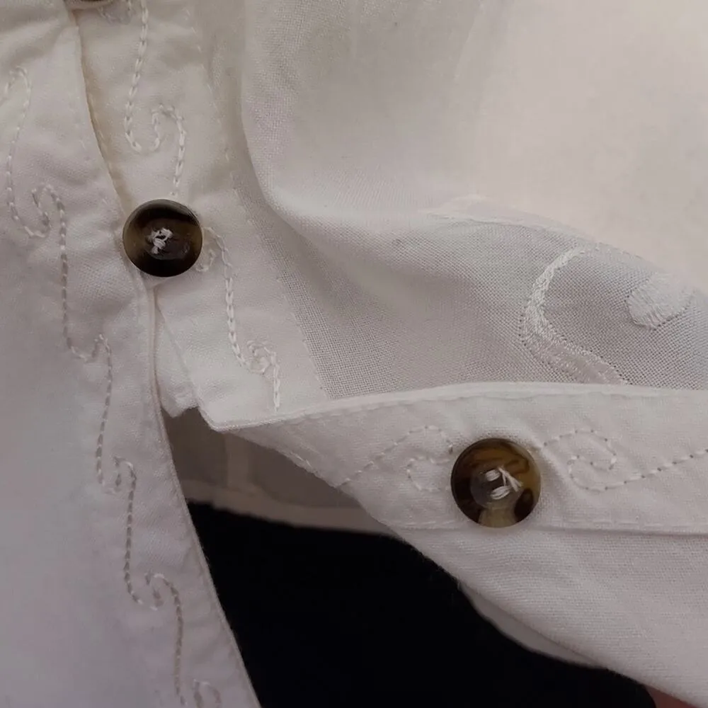 Raya Sun White Brown Button Front Floral Embroidery Animal Print Mini Swim Dress - Image 7