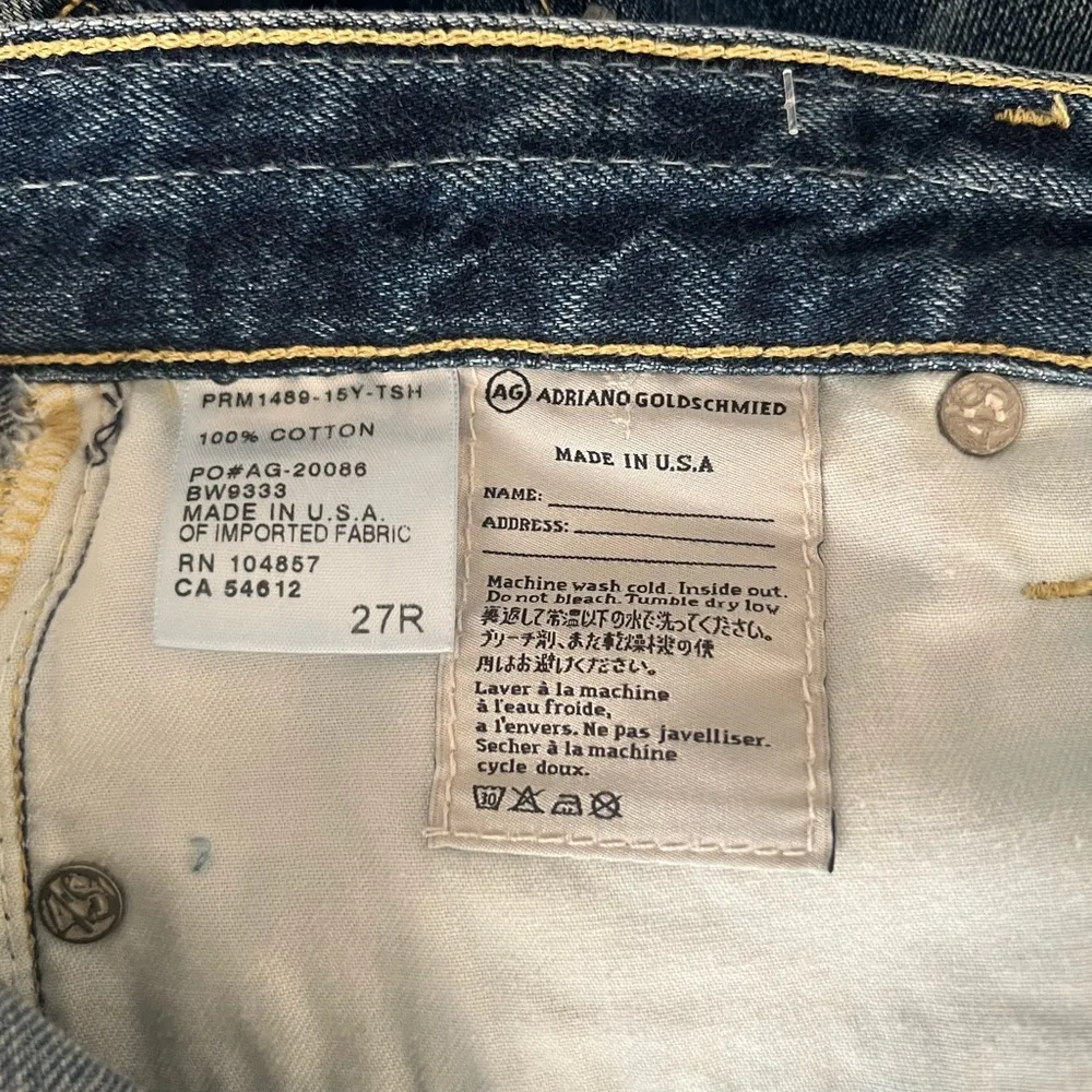 AG Hailey Ex Boyfriend Roll Up Distressed Cotton Jean Short Blue  27R - Image 4