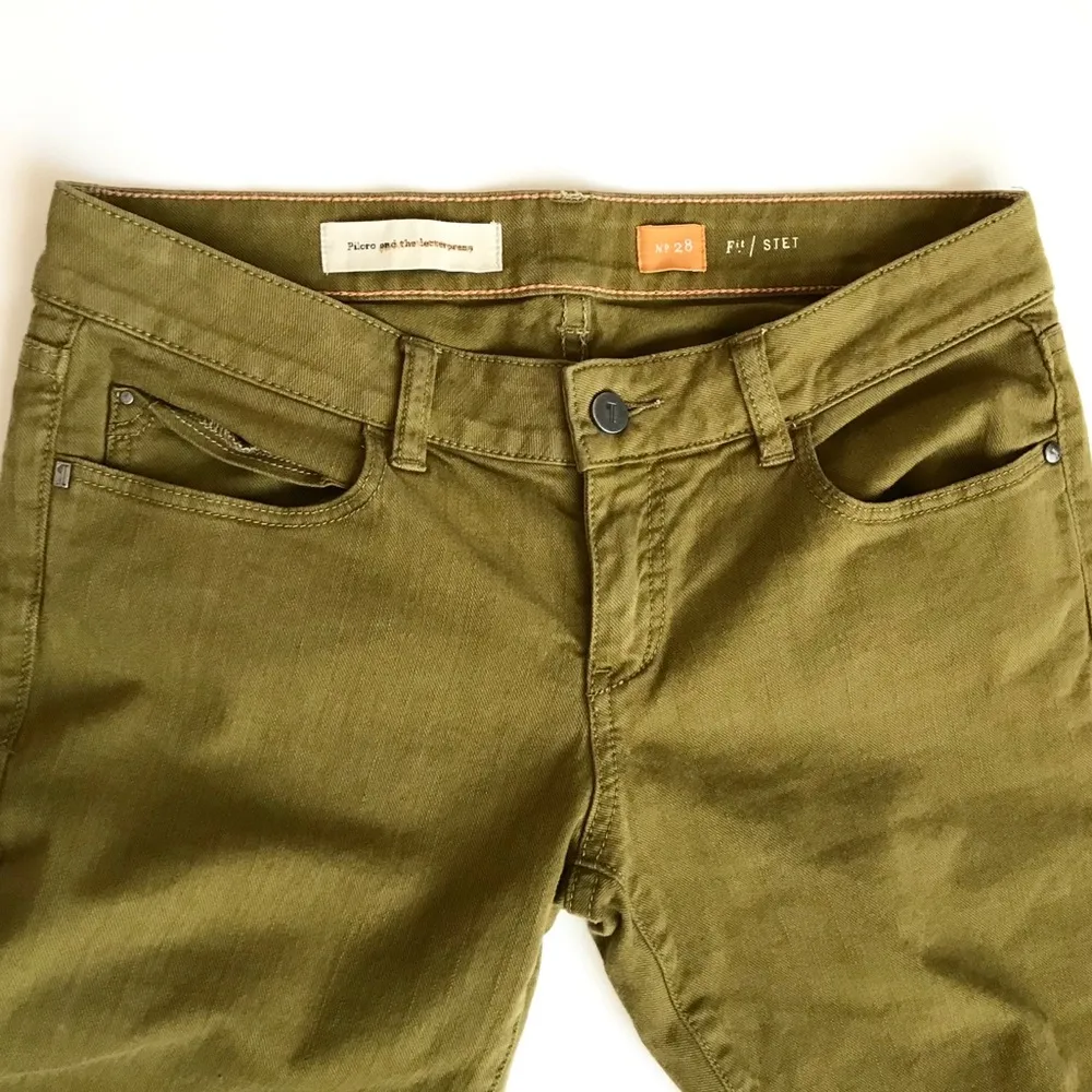 Anthropologie Pilcro Stet Olive Green Denim Jeans Size 28 - Image 8
