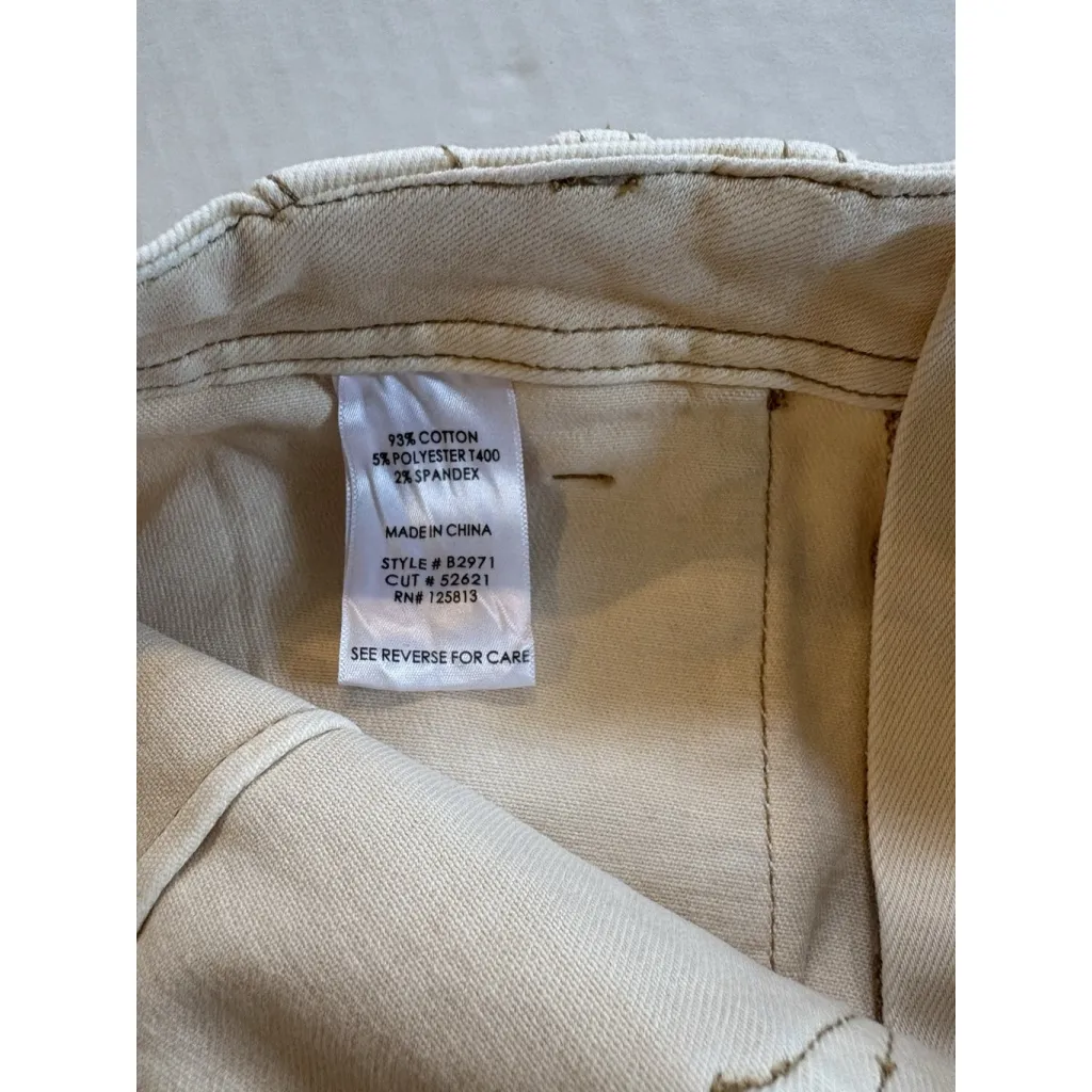 Bohme Button Up High Rise Cargo Naval Style Cream Denim Pencil Skirt Size XL - Image 8