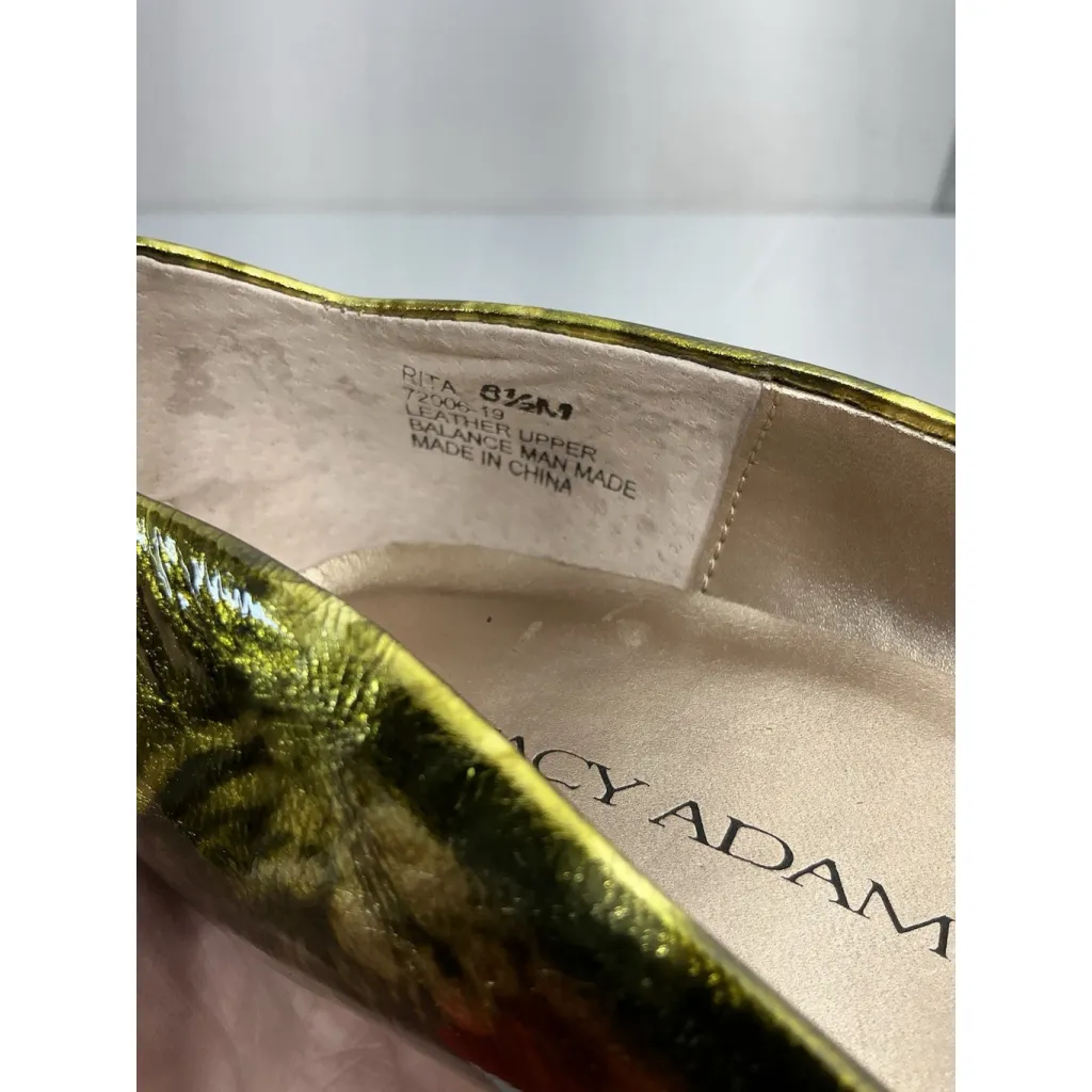 Womans Stacy Adams Rita Slip On Pumps 8.5 M Gold Tone Stacked Heel NWOT - Image 6