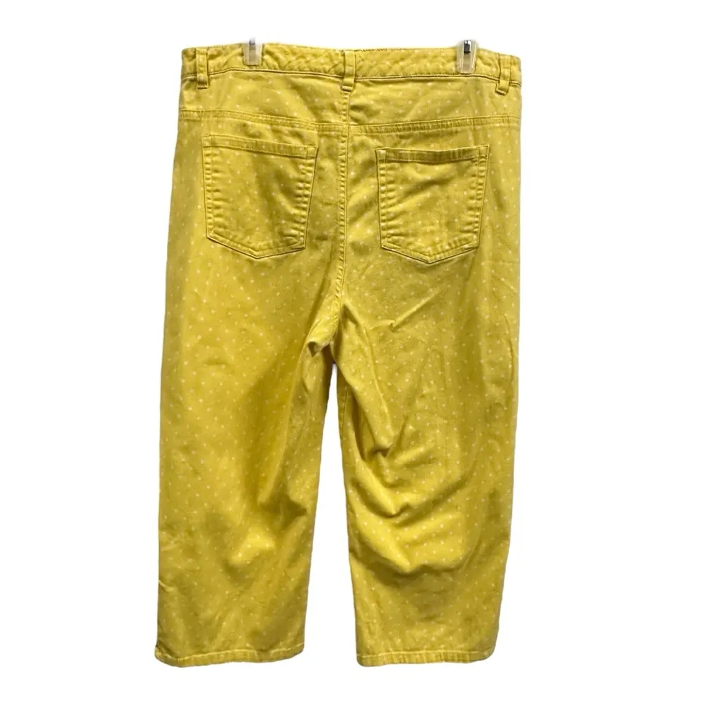 Set CJ Christopher Banks Yellow White Polka Dot Jean Jacket 2X Cropped Pants 14 - Image 7