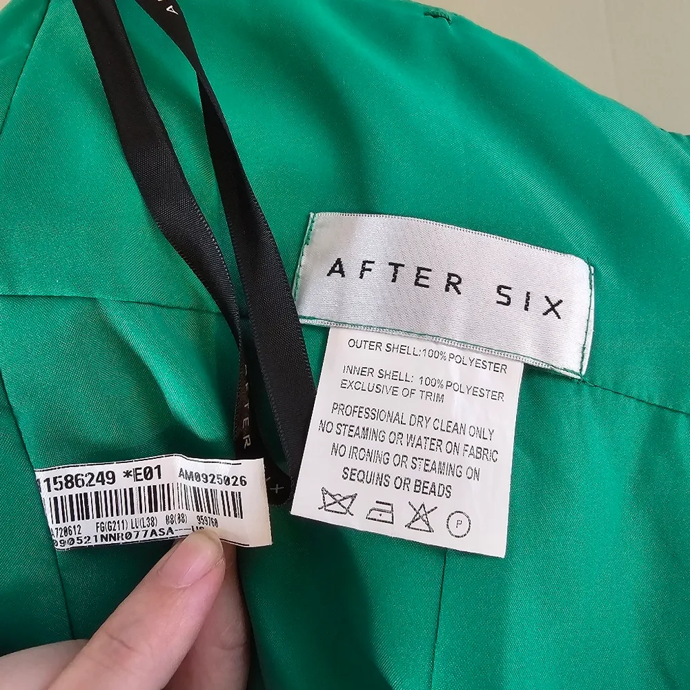 After Six Green and Silver Strapless Cocktail Prom Formal Dress - Image 3