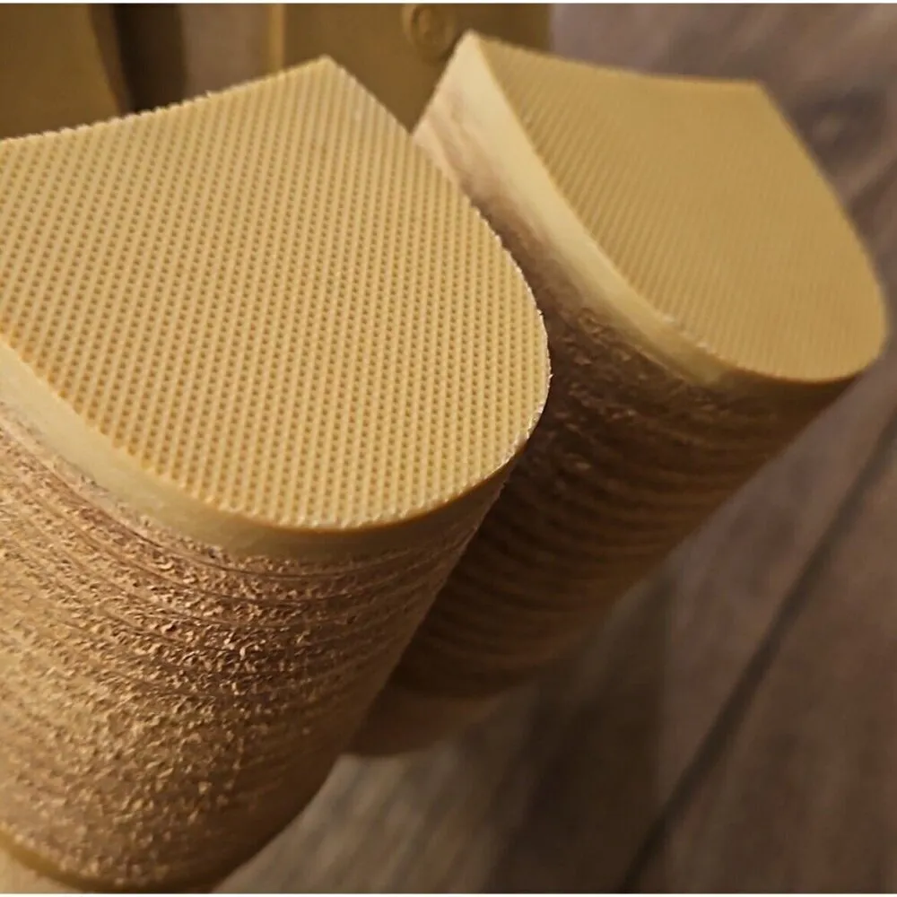 Joie x Anthropologie suede Leather Shoes 9 Block Heel Wevenly Closed Toe Tan - Image 9