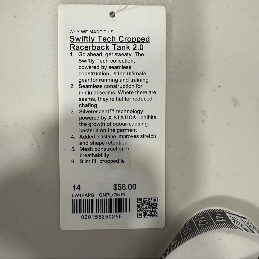 Lululemon Swiftly Tech Cropped Racerback Tank Top 2.0
Goodnight Plum Size 14 NWT - Image 8