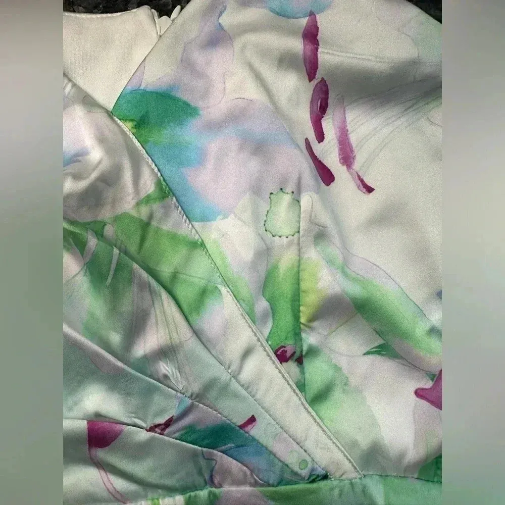 Nicole Miller New York | Watercolor Floral Print Sleeveless Maxi Dress Size L - Image 3