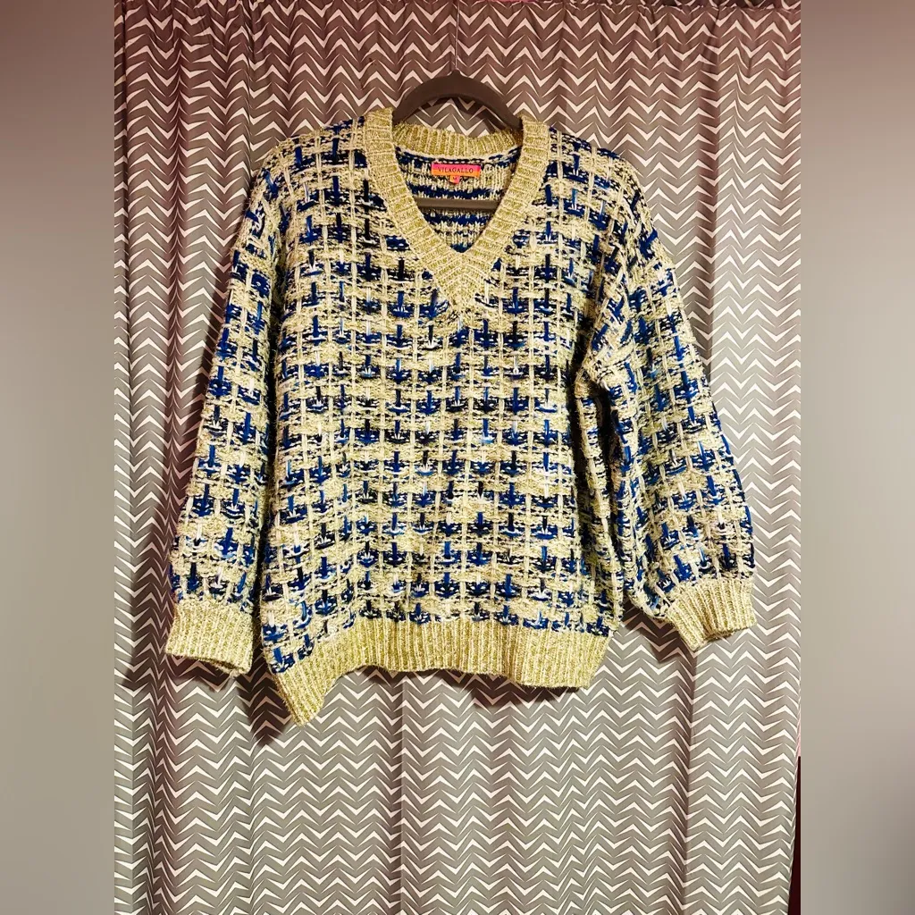 Villagallo | Linda Sparkle Oversized Pullover Sweater, Size M Size M - Image 2