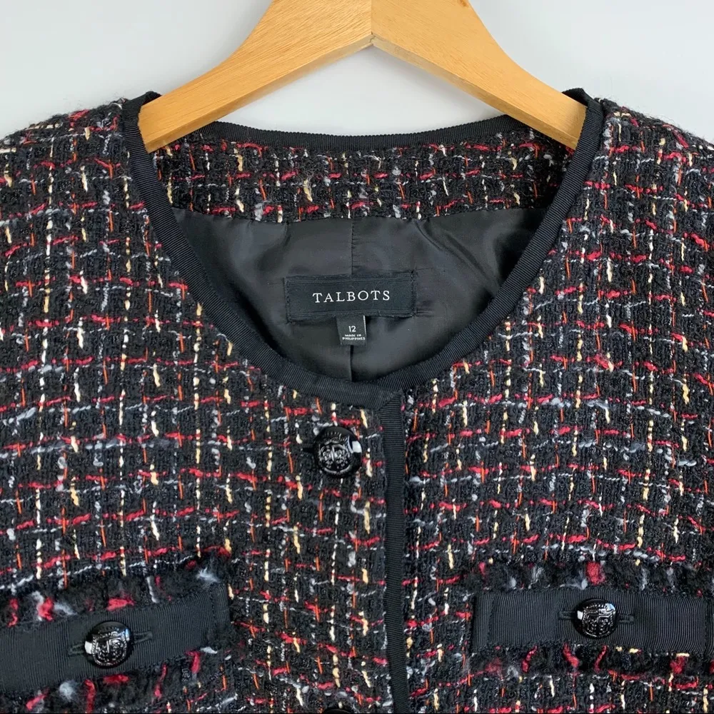 Talbots Tweed Wool Blend Button Up Jacket - Image 4