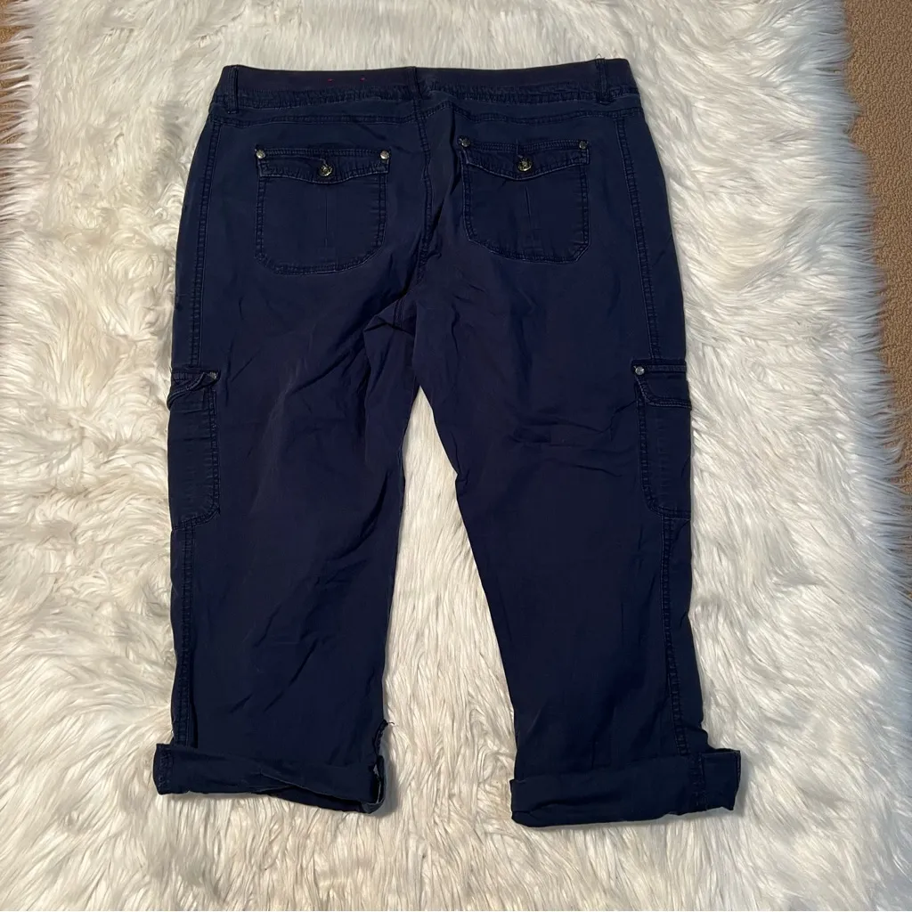 Dress Barn Cropped Cargo Pant Dark Blue 16 - Image 6