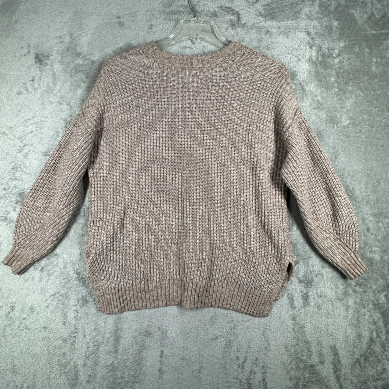 American Eagle Sweater Ribbed Knit Crew Pullover‎ Casual Brown Neutral Medium - Image 3