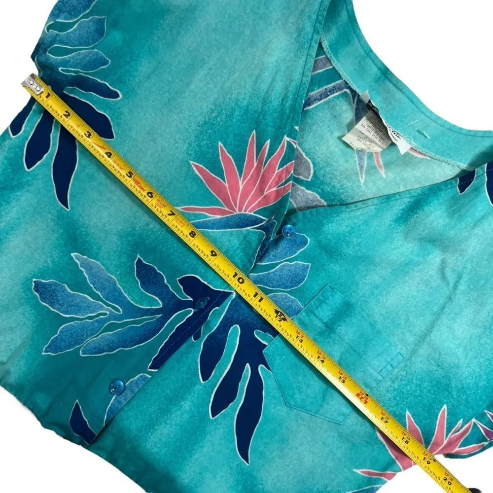 Vintage 80’s Hilo Hattie Hawaiian Print Romper Blue Size M - Image 9