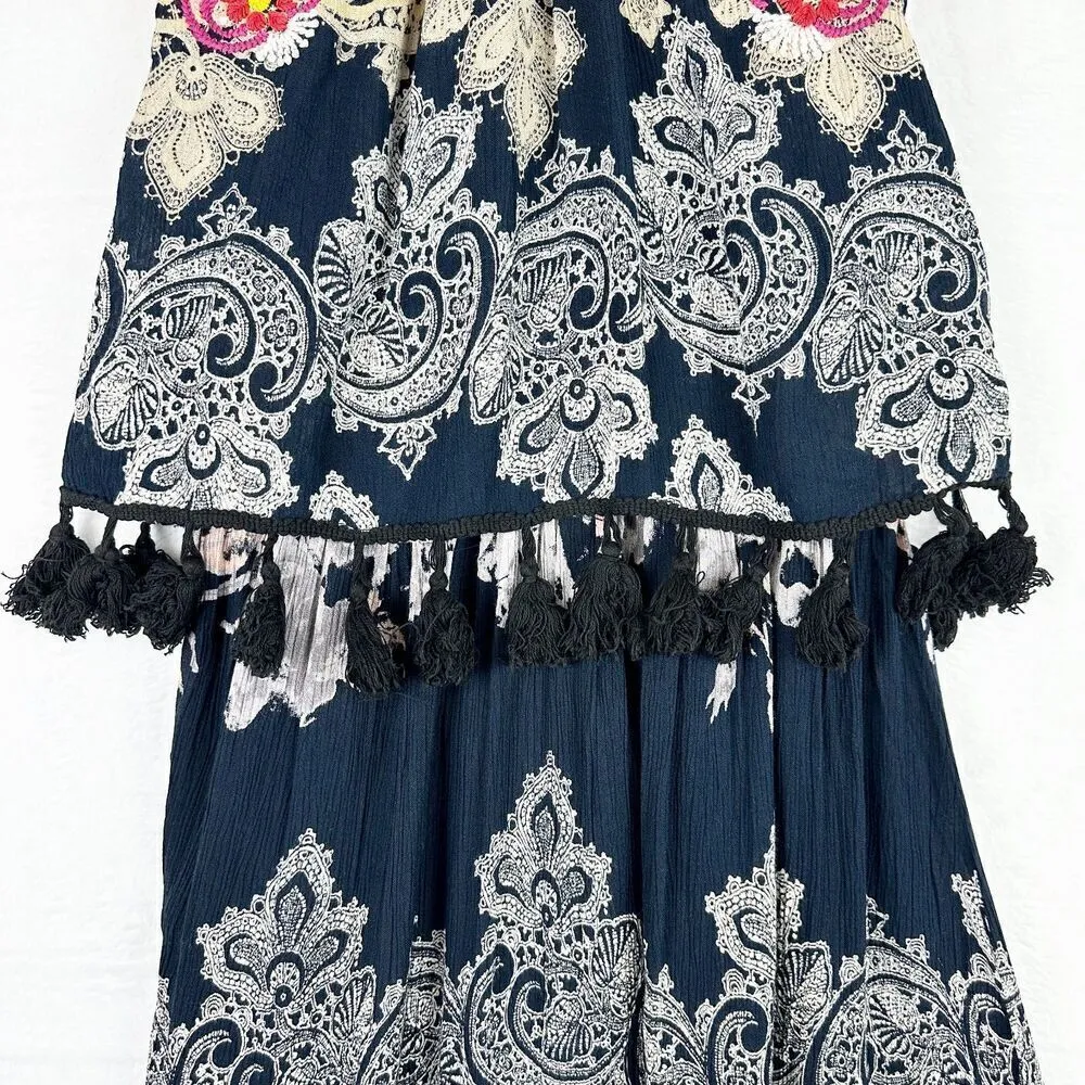 Anthropologie Raga Vanessa Cover Up Halter Dress Size Small NWT Tassel Trim - Image 8