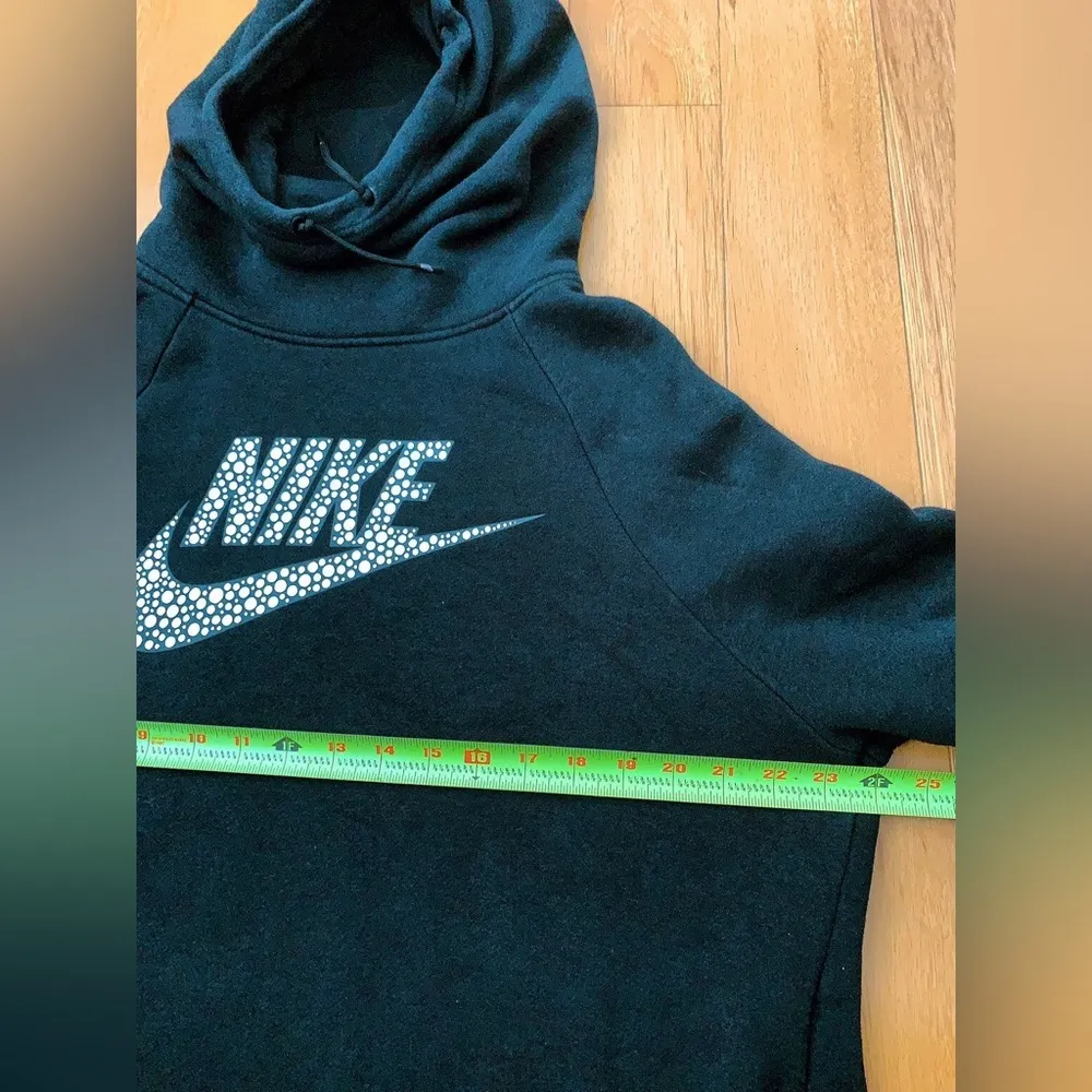 Nike Black Funnel pullover Hoodie Silver Bling Sweatshirt XL sportswear fleece - Image 7