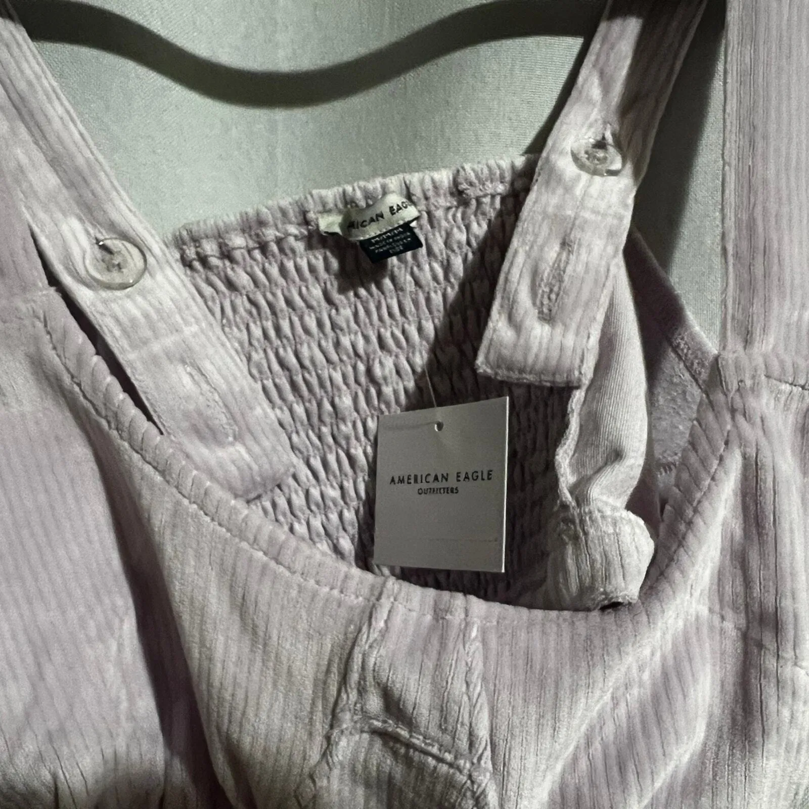 AE Cropped Corduroy Corset Top Purple Size M - Image 4