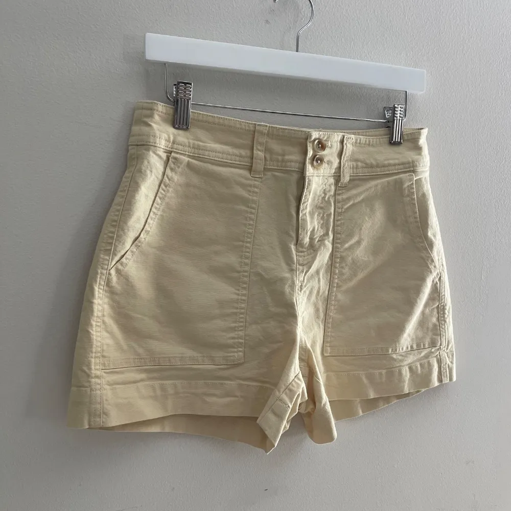 Butter Yellow Utility Pocket Shorts Stretch Cotton Pastel Neutral Sz 6 - Image 7