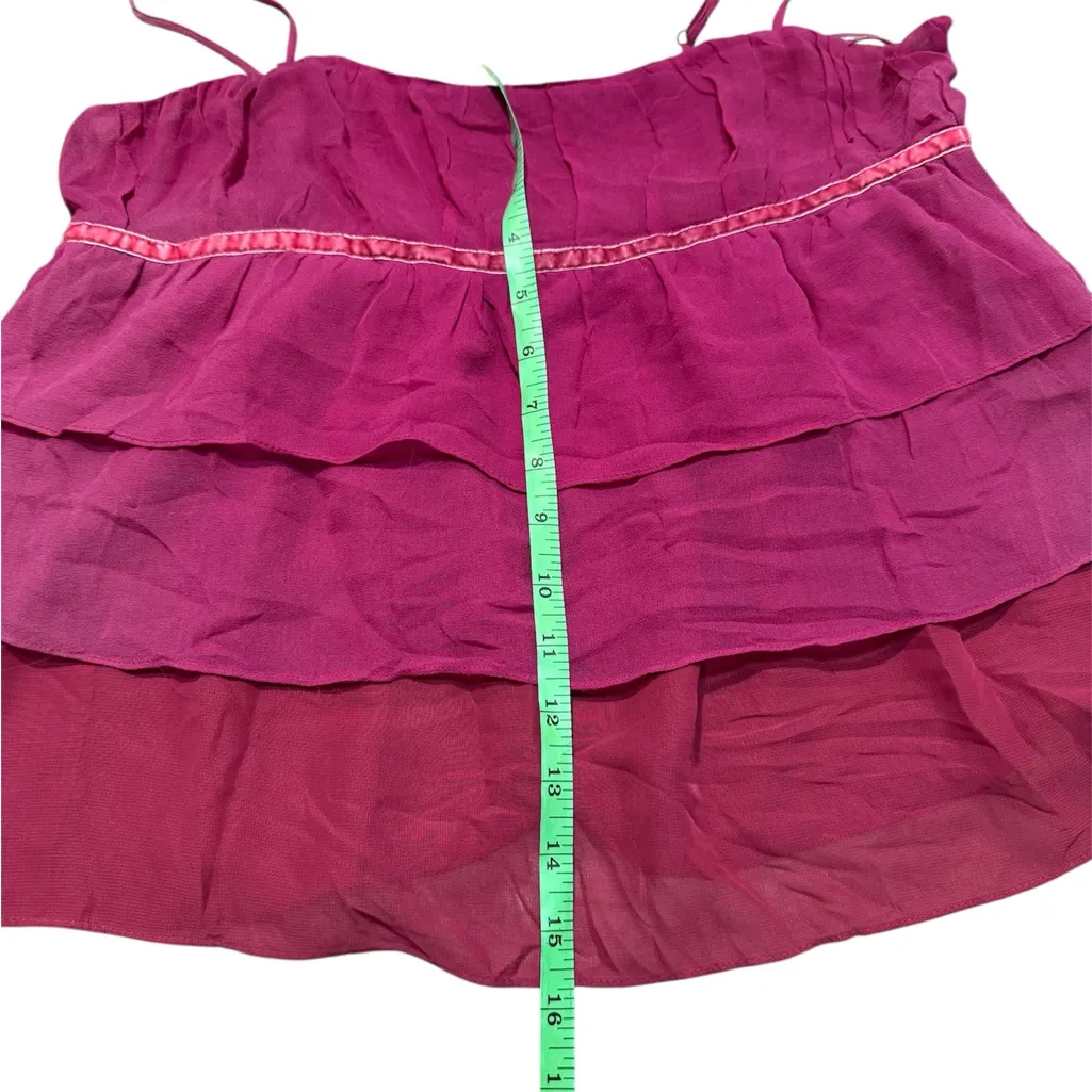 Silk Ruffle Layered Cami – Pink/Magenta | Size S - Image 3