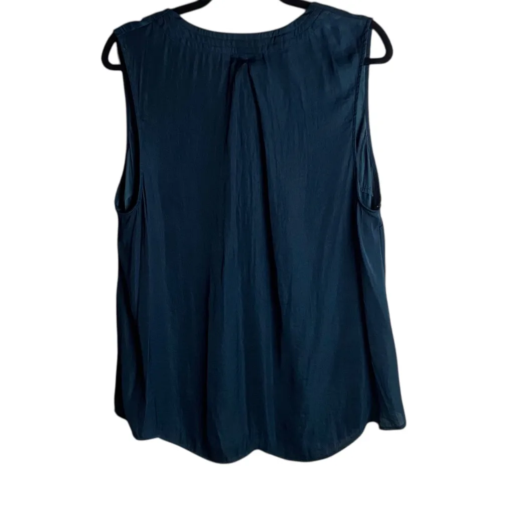 Torrid Size 2 Grommet Tank Top Navy Blue Vee Neck Blouse Shirt Rocker Biker - Image 4