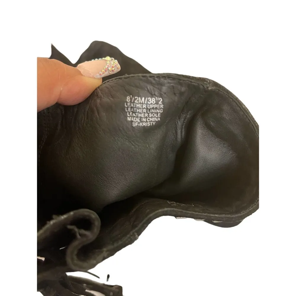 Saks Fifth Avenue Collection Black Suede studded Boots - Image 3