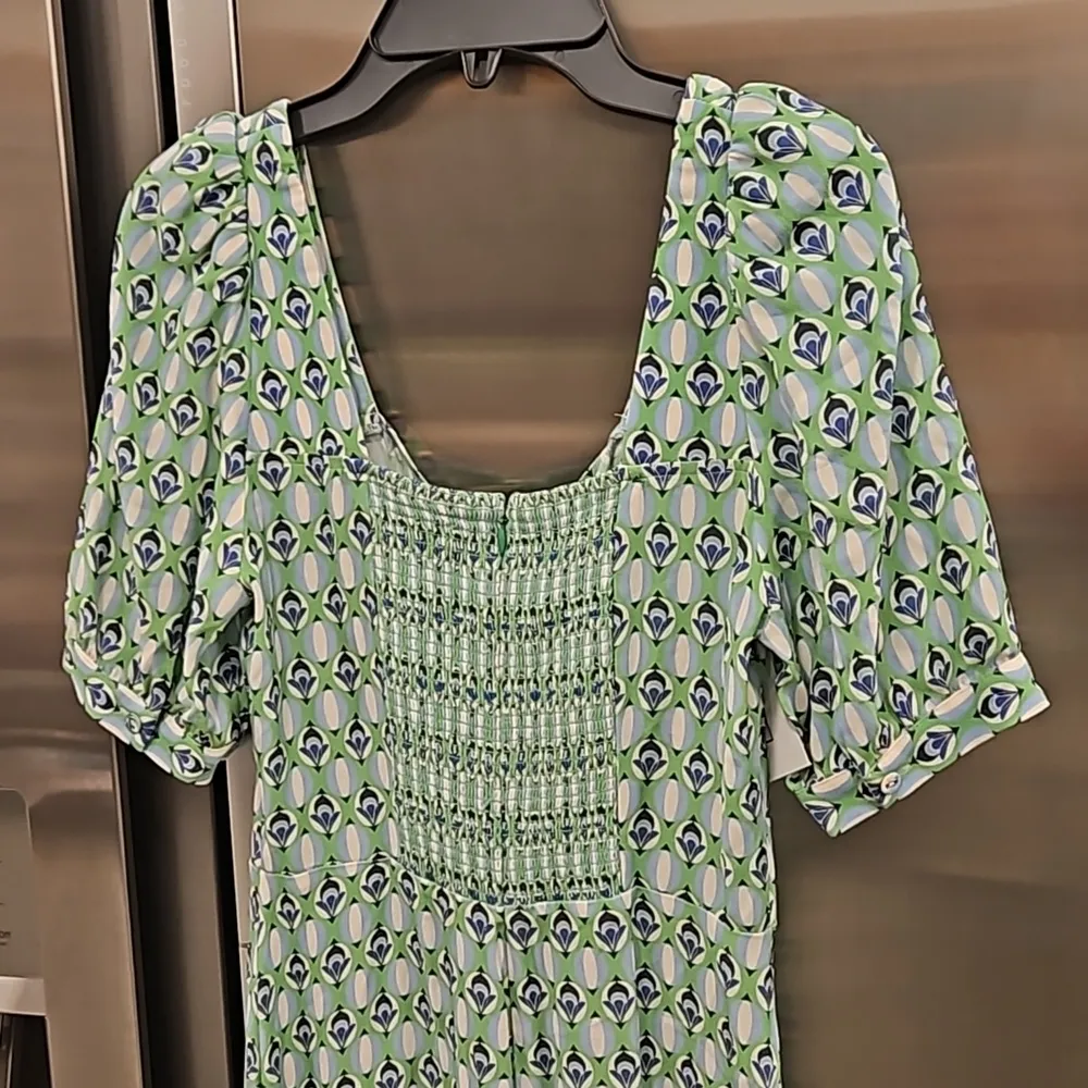 💕FAVORITE DAUGHTER💕 Vineyard Maxi Dress ~ Retro Mosaic Green Print 2 NWT - Image 12