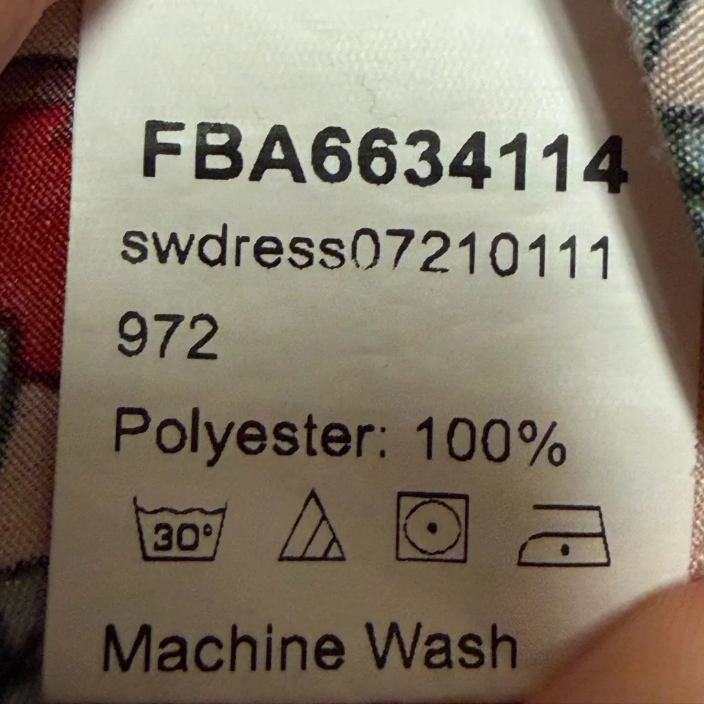 Cherry Print Spaghetti Strap Mini Dress Back Zip Closure Size Medium Red - Image 6