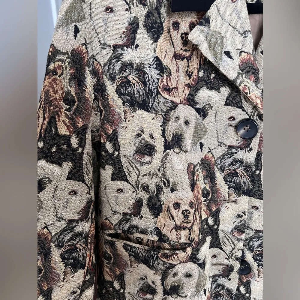Superscap Vintage dogs 🐕 jacquard jacket suit Size M - Image 2