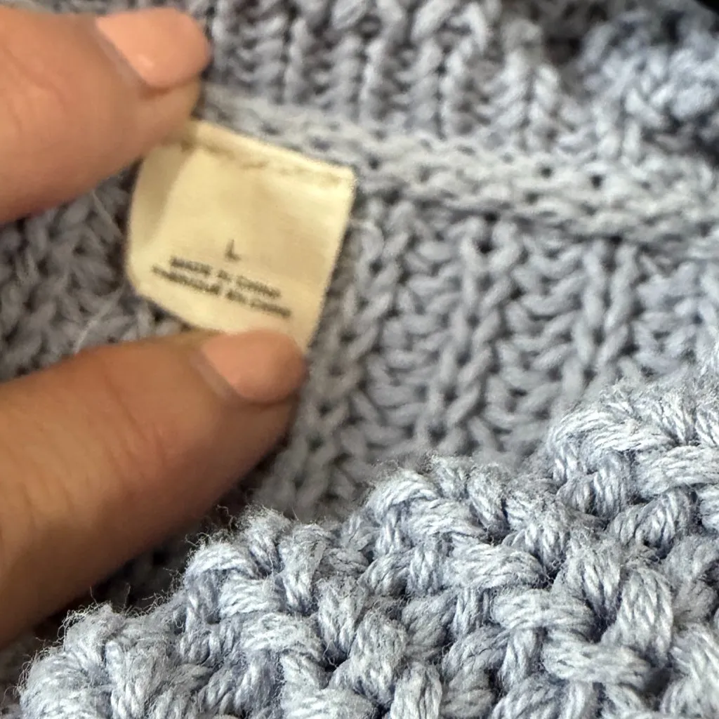 ANTHROPOLOGIE Moth Lt Blue Sweater Vest Sleeveless Top Side Tie Size Large - Image 8