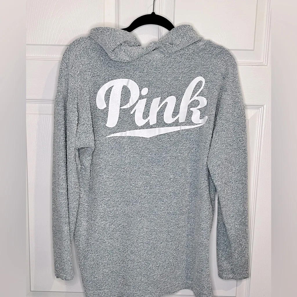 Victoria's Secret PINK Hoodie - Terry Cloth Pullover w/ Logo - Sz. Medium - Image 2