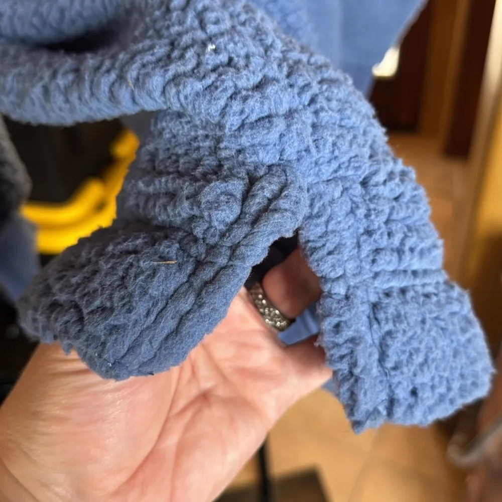 NWT Aerie Dream Sherpa Quarter Zip Sweatshirt Marbled Blue Size XL - Image 13