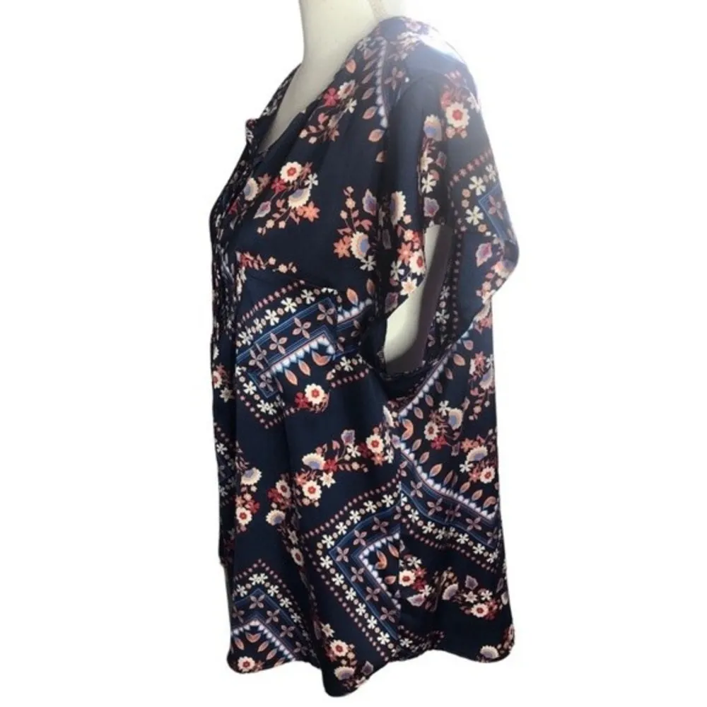 Liz Claiborne Satin Floral Print Short Sleeve Blouse - Image 65