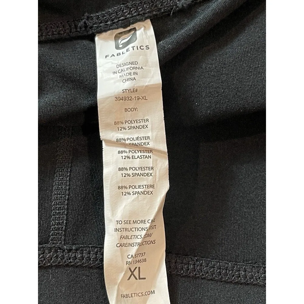 Fablectics Cropped Inspirational Wording Black Leggings XL - Image 5