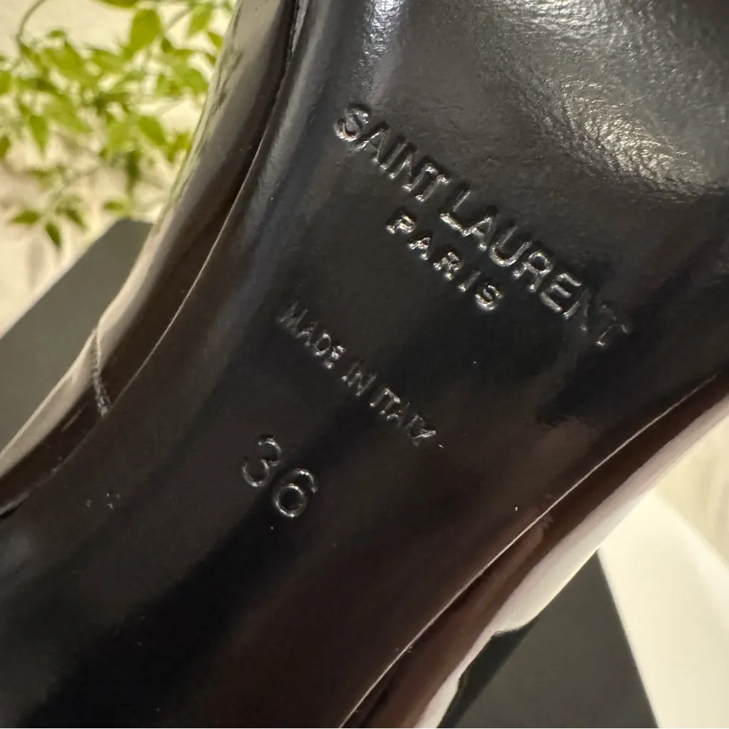 Auenthic Saint Laurent Square Toe Black Pump Heel Sandal Size 36 NIB - Image 10