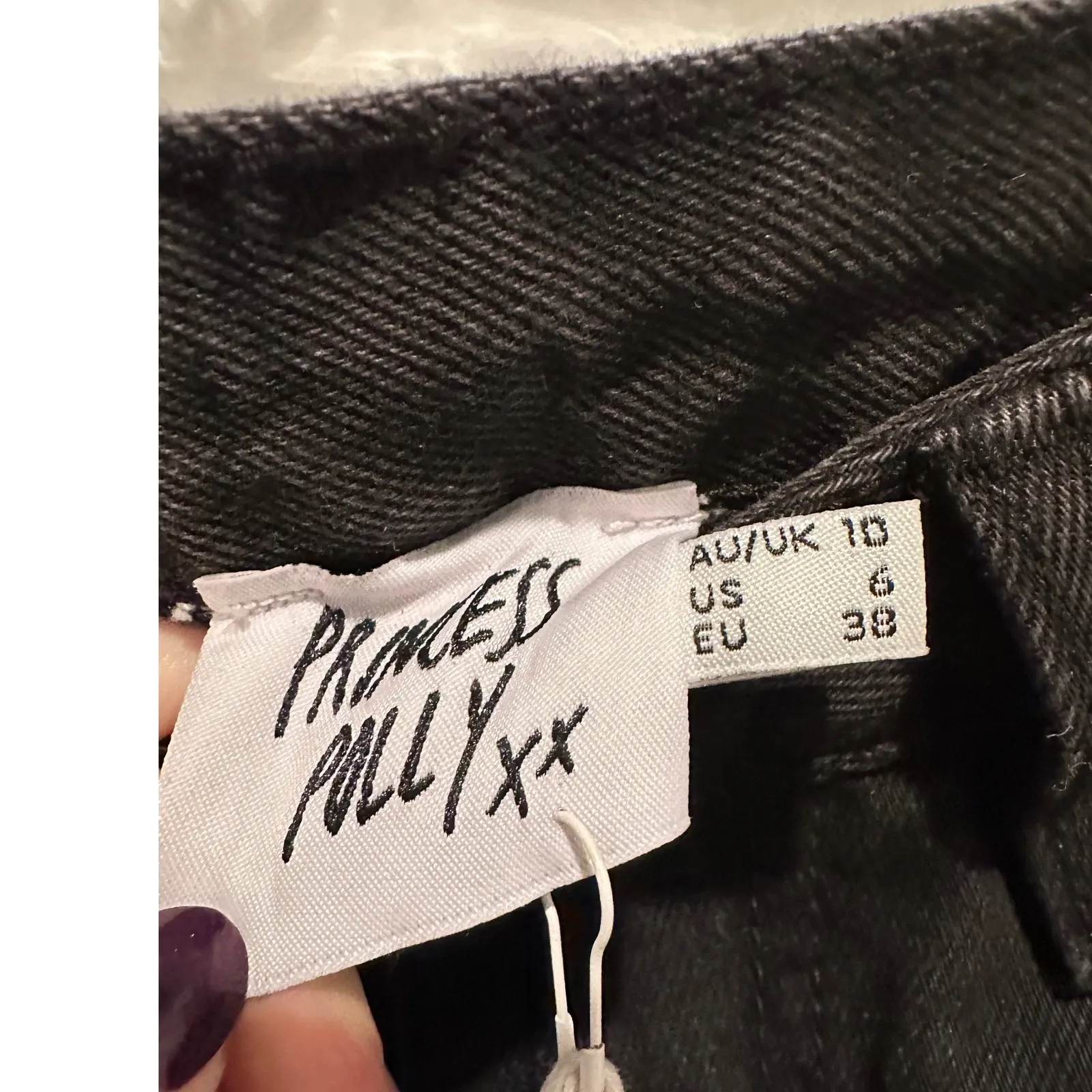 NWT Princess Polly Black Claremont Mom Denim Jeans Size US 6 Distressed - Image 5