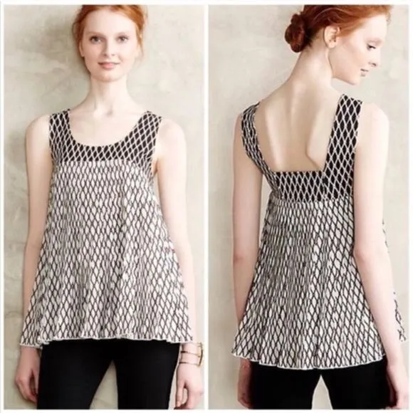 anthropologie deletta pleated lattice tank top - Image 2