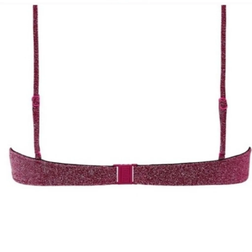 Triangl Romy/Macia Bra Top in Grape Sparkle Pink Size XL - Image 7