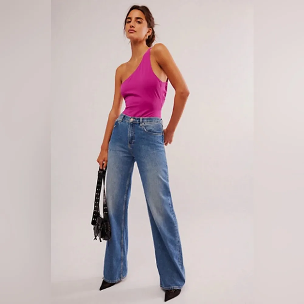 FREE PEOPLE Can't Stop Me Asymmetrical Bodysuit - Baton Rouge - Image 3