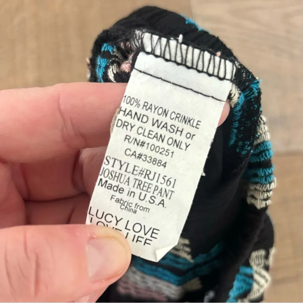 Lucy Love  black blue tribal joshua tree embroidered casual pants - Image 6