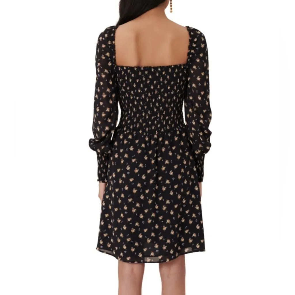 MAJE Rithik Smocked Floral Print Dress - Image 4