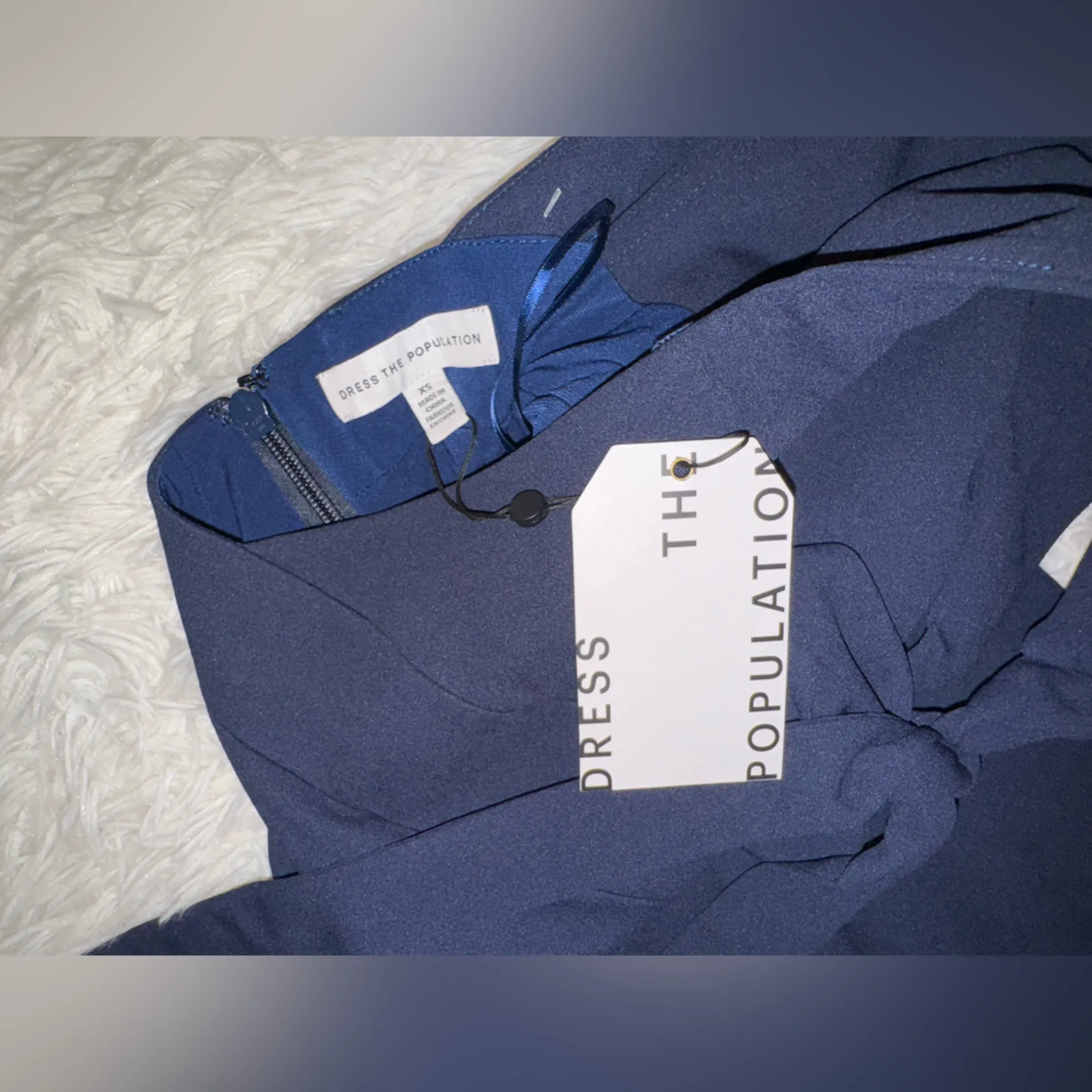 NEW Dress the Population Camden Halter Mermaid Evening Gown navy Size XS - Image 5