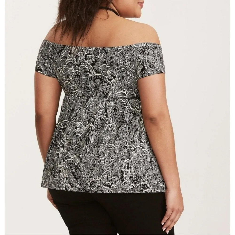 TORRID Plus 1X 14 16 Off‎ Shoulder Babydoll Top Shirt - Image 3