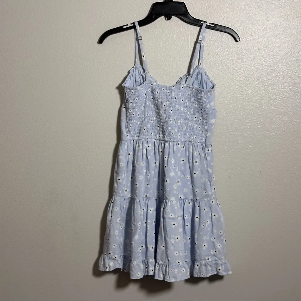 Hollister Women Light Blue Floral Tiered Mini Sundress size S - Image 5