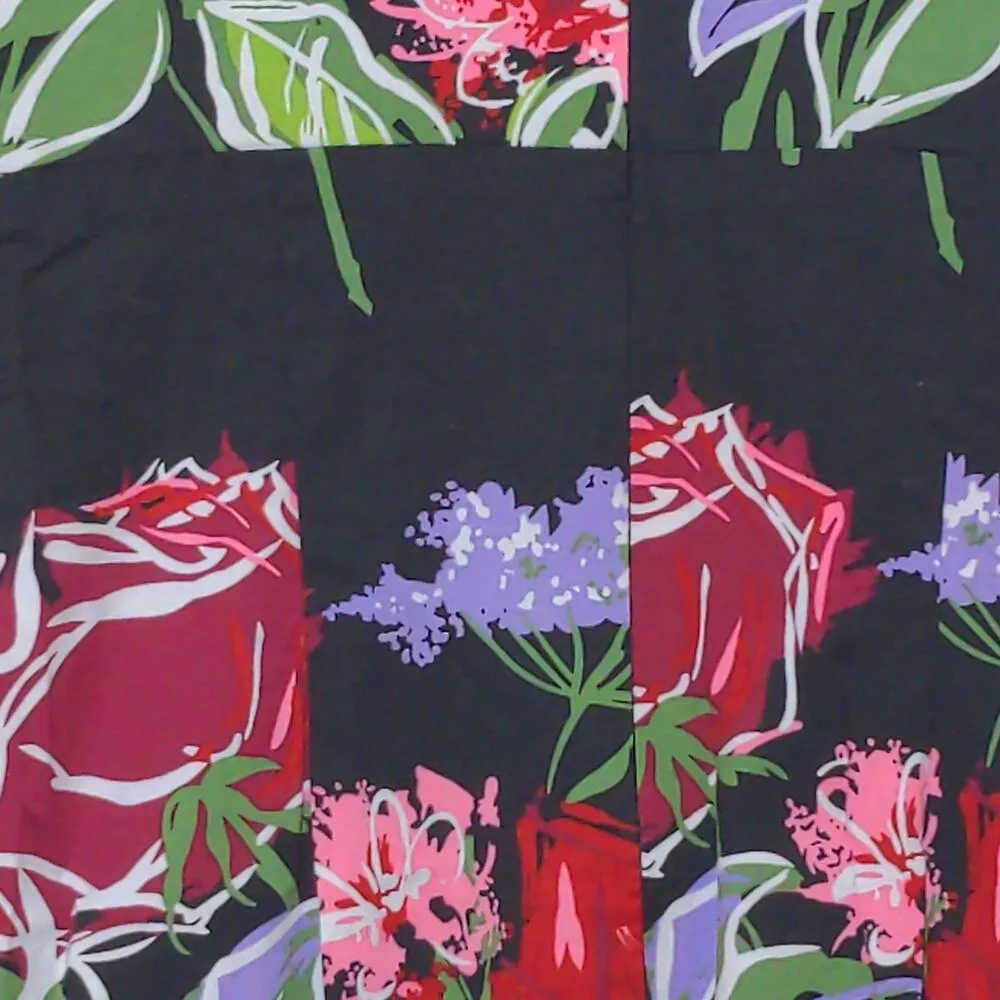 Nicole Miller Womens Sheath Dress Black Knee Length Floral V Neck Sleeveless 10 - Image 2