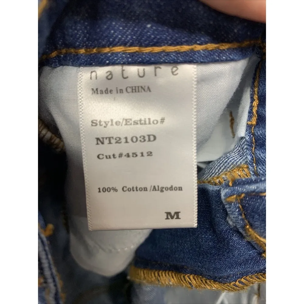 Womens Size M Nature Denim Shorts Distressed NWT Blue Size M - Image 5