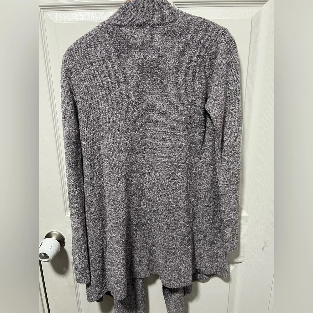 Barefoot Dreams Cozy Chic Lite Knit Womens S/M Gray Open Drape Cardigan - Image 4