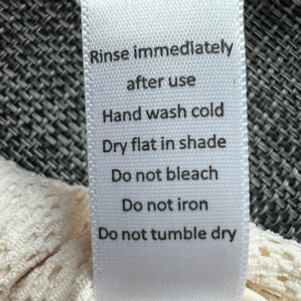 Andie Swim Hydra Bikini Top Small Vanilla Cream Crochet Lace Ruffled - Image 7