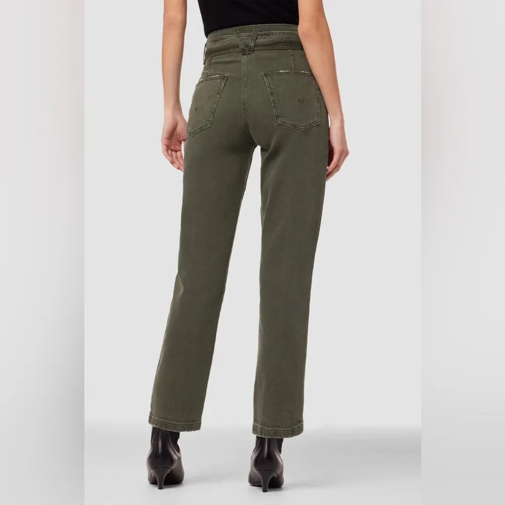Anthropologie Hudson Utility Straight Ankle Jean with belt Rifle Green 26 NWT - Image 3