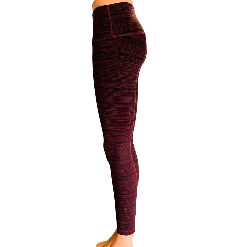 LULULEMON Athletica High Times Cyber Red Grape Bordeaux Drama Legging Pant ~ 6 - Image 5