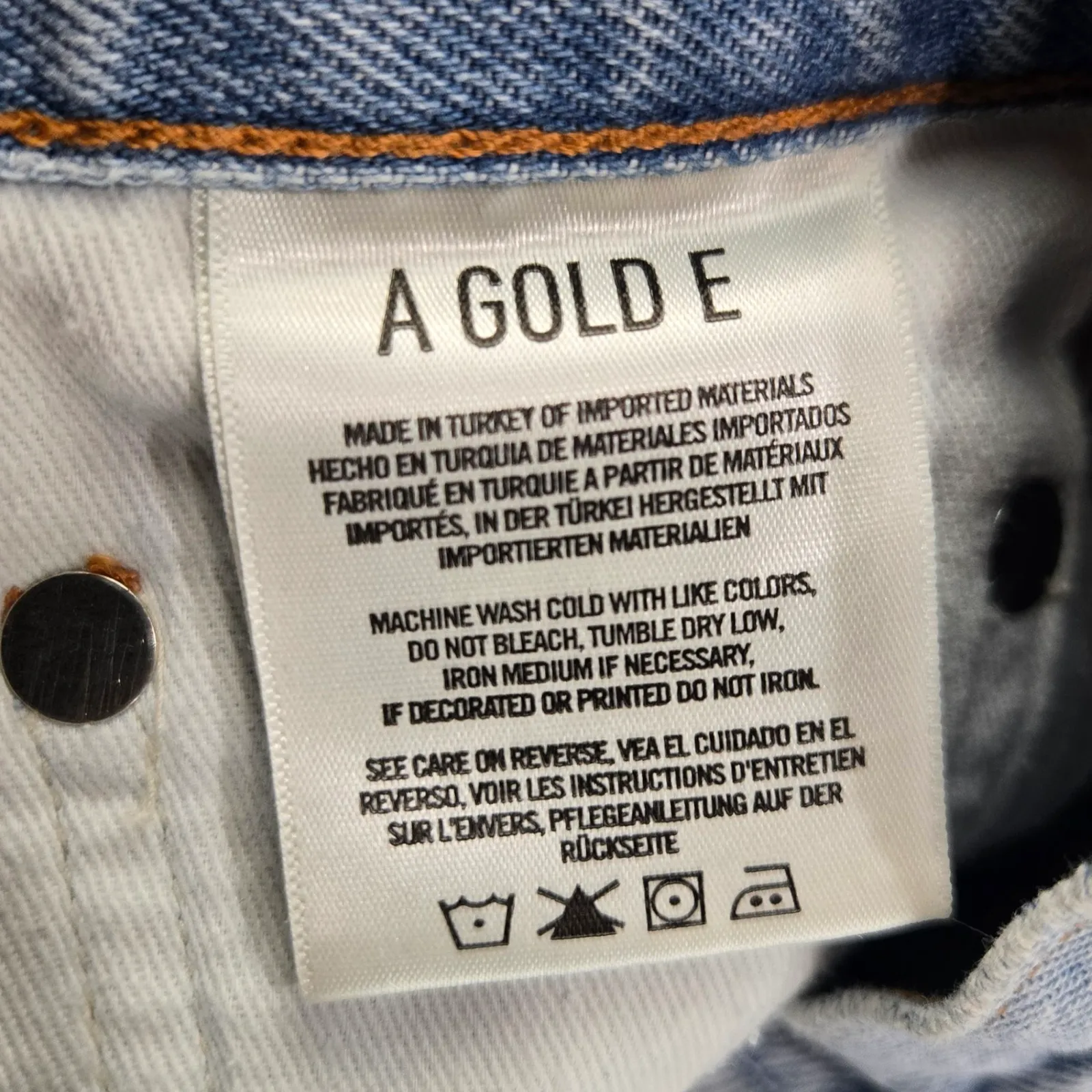 AGOLDE Parker Cutoff Shorts High Rise Distressed Light Wash Denim Shorts Size 24 - Image 6