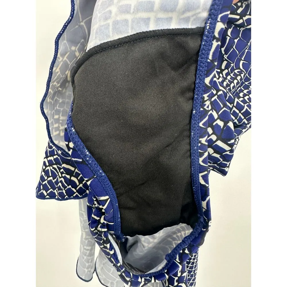 Shore Shapes Swimwear One Piece Bathing Suit Women 14 Blue Printed Skirt Cinch - Image 4