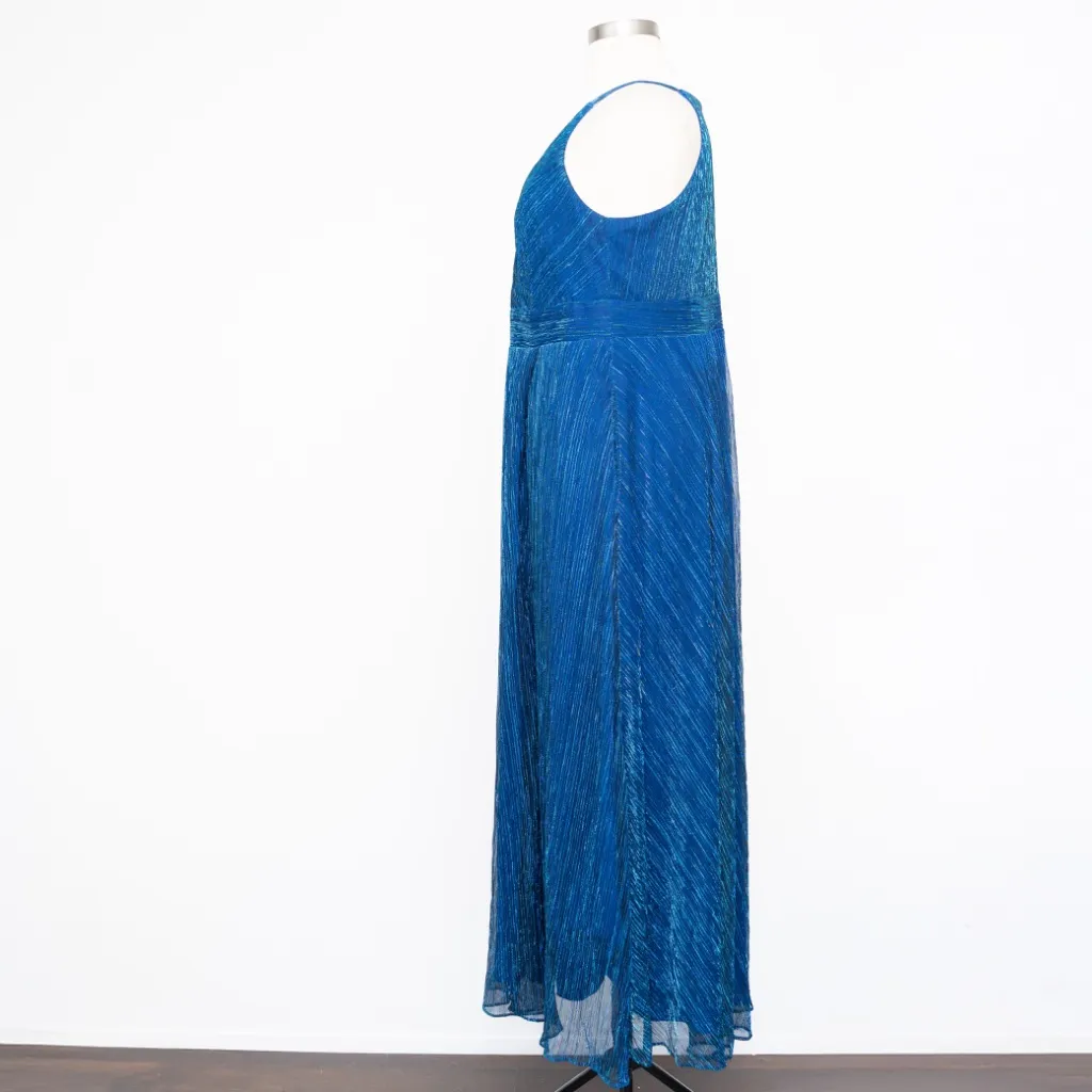 Betsy & Adam - Plus Size Metallic Foil Spaghetti-Strap Gown - Image 6