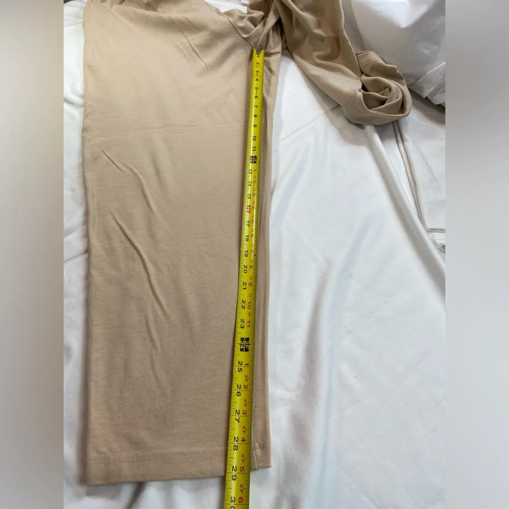 Elisabeth Liz Claiborne relaxed pants, cotton elastic waist, Vintage, size 10 12 Tan - Image 5